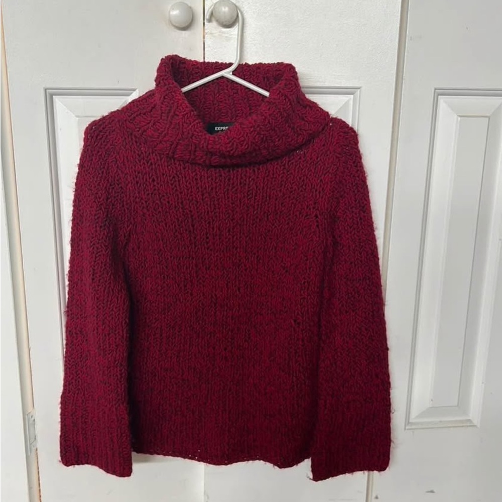 Express Women's turtleneck red sweater